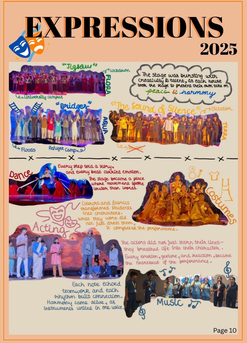 Newsletter page 10: Expressions 2025 illustrated spread